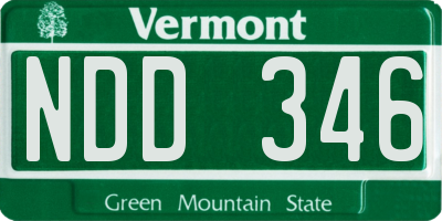 VT license plate NDD346
