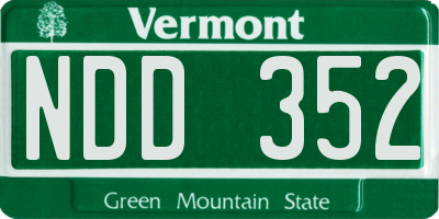 VT license plate NDD352