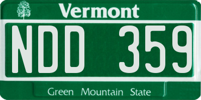 VT license plate NDD359