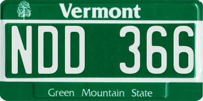 VT license plate NDD366