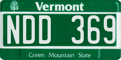 VT license plate NDD369