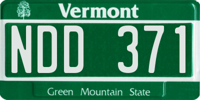 VT license plate NDD371