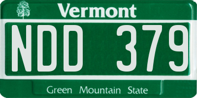 VT license plate NDD379