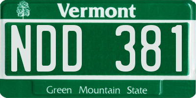 VT license plate NDD381