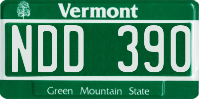 VT license plate NDD390