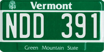VT license plate NDD391