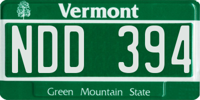 VT license plate NDD394