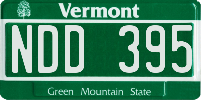 VT license plate NDD395