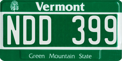 VT license plate NDD399
