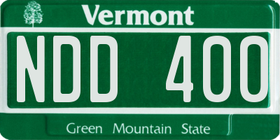 VT license plate NDD400