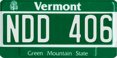 VT license plate NDD406