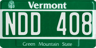 VT license plate NDD408