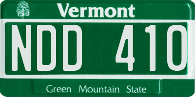 VT license plate NDD410