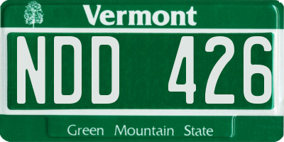 VT license plate NDD426