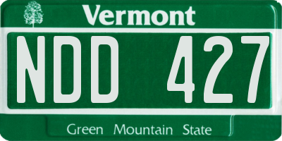 VT license plate NDD427
