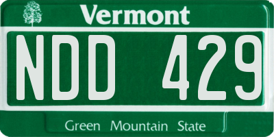 VT license plate NDD429