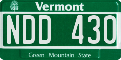 VT license plate NDD430