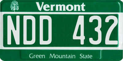 VT license plate NDD432