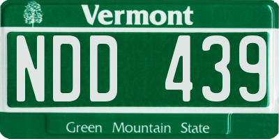 VT license plate NDD439