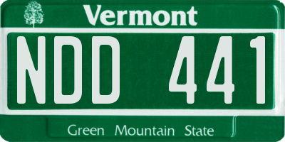 VT license plate NDD441