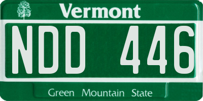VT license plate NDD446