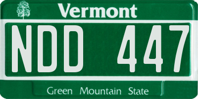 VT license plate NDD447