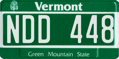 VT license plate NDD448