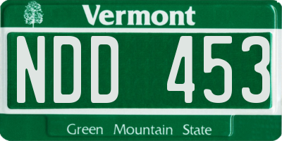 VT license plate NDD453
