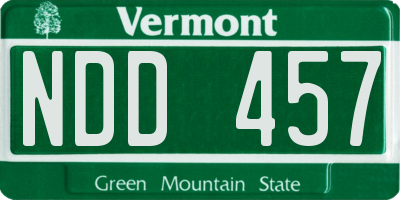 VT license plate NDD457