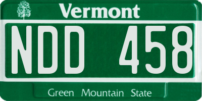 VT license plate NDD458
