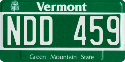 VT license plate NDD459