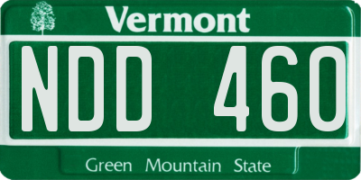 VT license plate NDD460