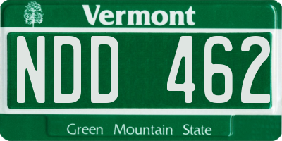 VT license plate NDD462