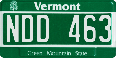 VT license plate NDD463