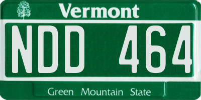 VT license plate NDD464