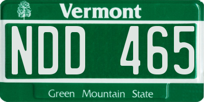 VT license plate NDD465