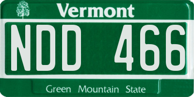 VT license plate NDD466