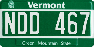 VT license plate NDD467