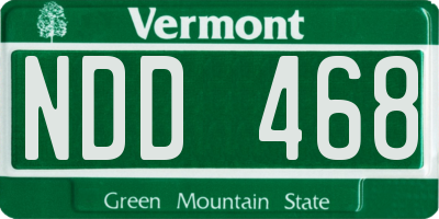 VT license plate NDD468