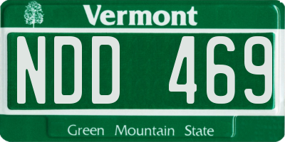 VT license plate NDD469