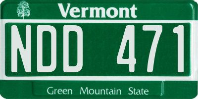 VT license plate NDD471