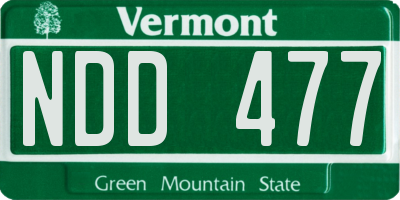 VT license plate NDD477