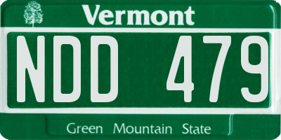 VT license plate NDD479