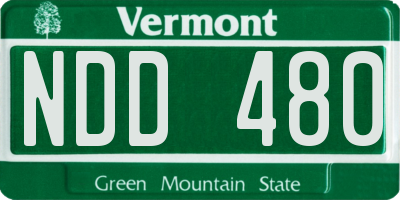 VT license plate NDD480