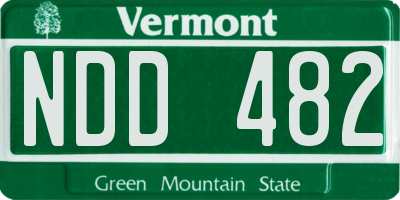 VT license plate NDD482