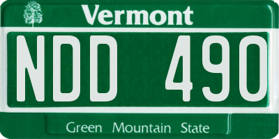 VT license plate NDD490