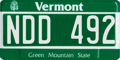 VT license plate NDD492