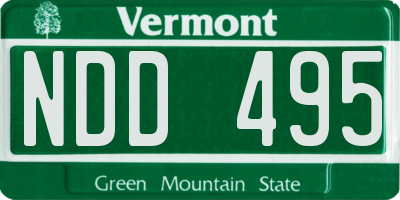 VT license plate NDD495