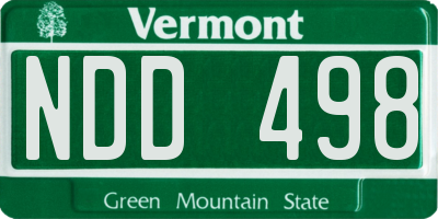 VT license plate NDD498