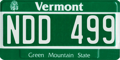 VT license plate NDD499